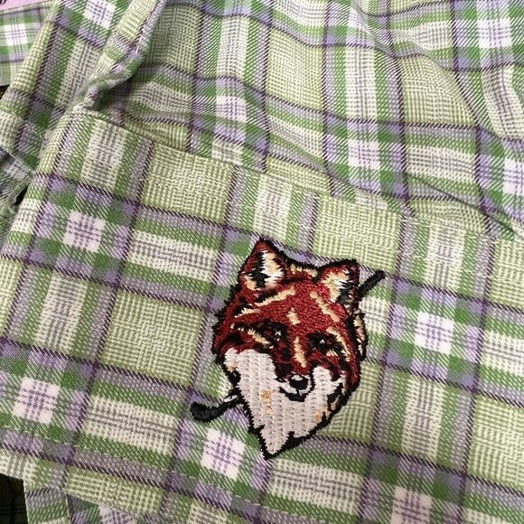 Bobby Jones cotton green and purple button down L - Picture 2 of 8